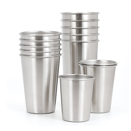 6PCS Stainless Steel Cups 350ml Bar Glass Food-Grade for Pub Party Wedding Use