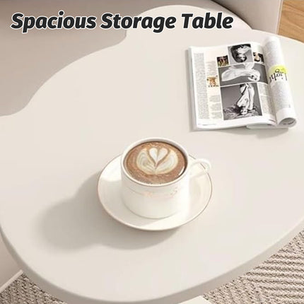 Moveable Side Table Rolling Wheels Sturdy For Sofa Bedside Living Room Use