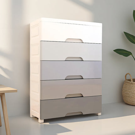5 Tiers Large Size Plastic Drawer Storage Cabinet Dustproof Space Saving for Home