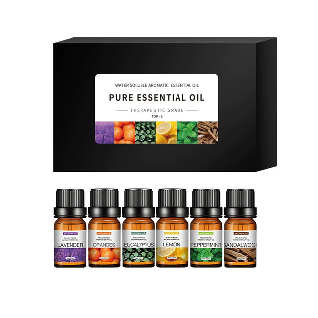 Essential Oil Set 6 Bottles Natural Aromatherapy Oils for Relax and Massage