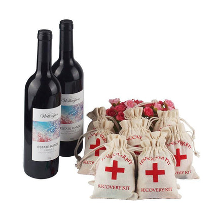 10x Hangover Recovery Kit Muslin Favour Bags Rustic Hens Party Engagement - Aimall