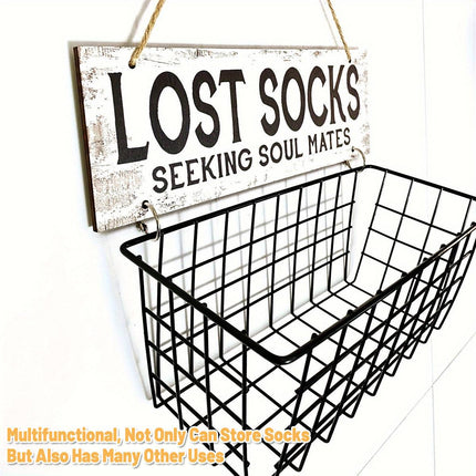 Laundry Room Sock Storage Shelf Wall Decor Organizer for Socks and Accessories