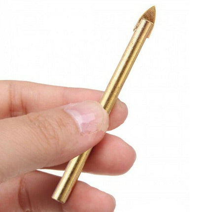 10X Titanium Ceramic Tile Glass Drill Bit Cross Spear Head 6mm - Aimall