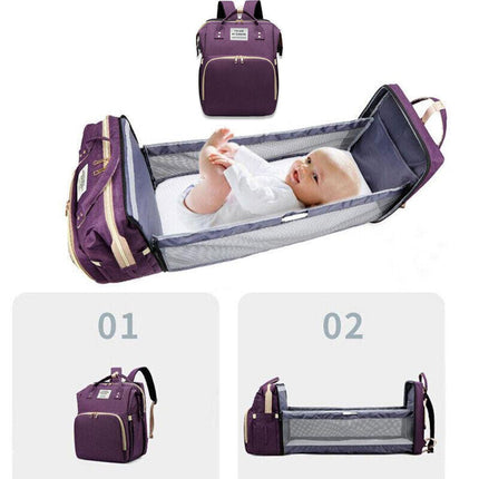 Foldable Travel Backpack with Built In Portable Rest Mat and Storage Compartments