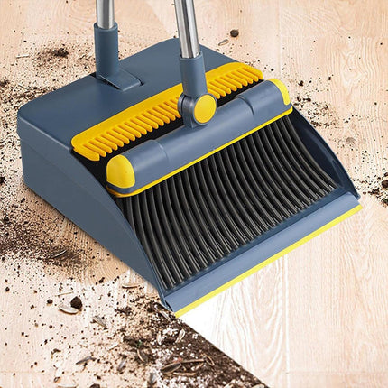 Folding Broom Dustpan Set Rotating Household Sweeping Hair Removal Cleaning Tool