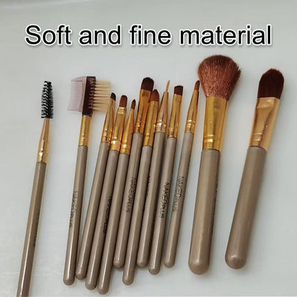 12pcs Makeup Brush Set Foundation Blush Eyeshadow Lip Eyebrow Kit with Box
