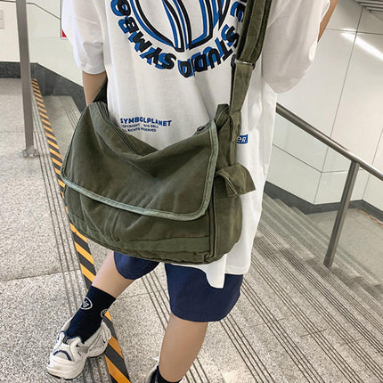 Green Messenger Shoulder Bag for Men Women Casual Work Travel and Daily Use