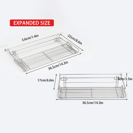 Folding Table Extension Rack Outdoor Camping Storage Shelf With Hanging Basket