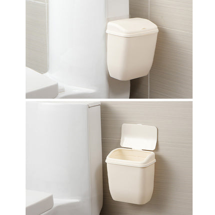 Wall Hanging Dustbin With Cover For Toilet Kitchen Hole Free Space Saving Bin
