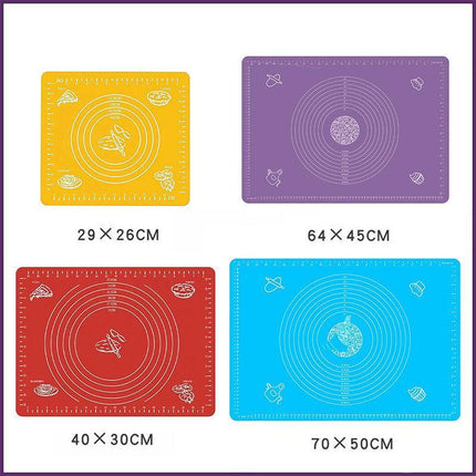 Reusable Non-Stick Silicone Rolling Dough Mat Cake Pastry Baking Fondant Sheet - Aimall