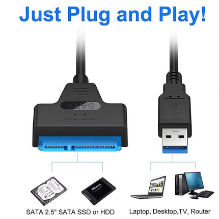 USB 3.0 to SATA External Converter Adapter Cable Lead for 2.5" HDD SSD SATA III - Aimall