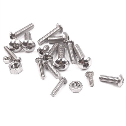 500x M3/M4/M5 Stainless Steel Hex Socket Button Head Bolts Screws Nuts Kit