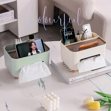 Tissue Box Dispenser Storage Box Napkin Case Remote Control Box Multi-Function