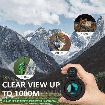 HD Monocular Telescope with Phone Holder and Tripod for Travel and Low Light Use