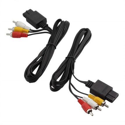 2x RCA AV Audio Video Composite Cable Cord SUPER SNES GAMECUBE GC NINTENDO N64 - Aimall