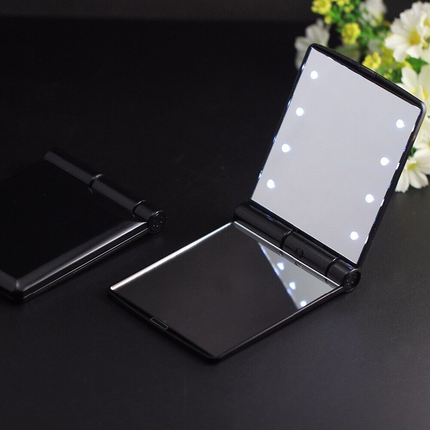 LED Folding Makeup Mirror Compact Portable Pocket Cosmetic Beauty Lighted