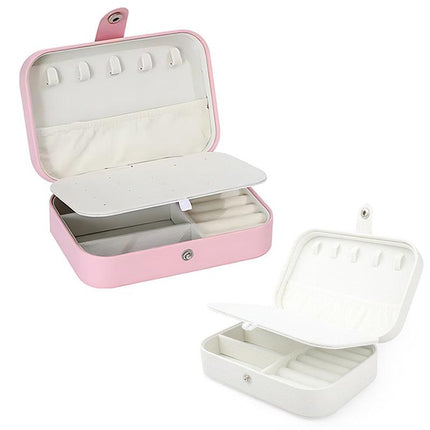 Portable Travel Jewellery Box Organizer Leather Ornaments Display Case Storage