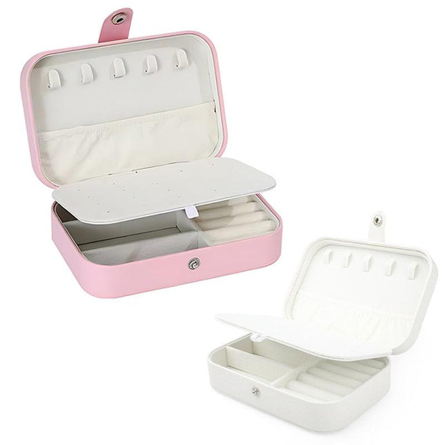 Portable Travel Jewellery Box Organizer Leather Ornaments Display Case Storage
