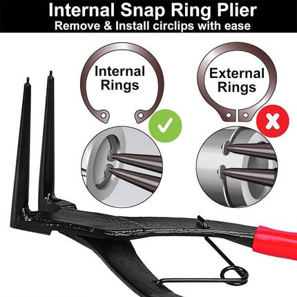 Spring Long Nose 90 Degree Bent Retaining Snap Ring Plier Clip Circlip Removal Tool