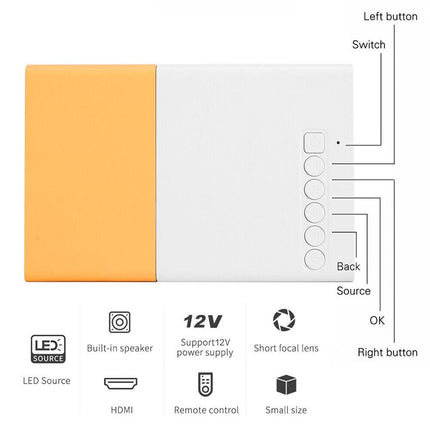 Portable Mini Pocket Projector LED Home Cinema HD 1080P HDMI Remote Control