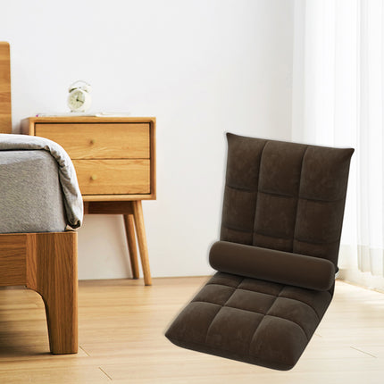 Artiss Floor Lounge Sofa Bed Chair with Lumbar Pillow Folding Adjustable Cushion
