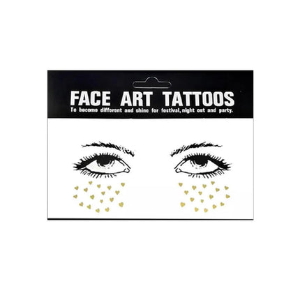8Style Women Girl Face Gold Shine Body Temporary Tattoo Freckle Art Tattoo Paper - Aimall