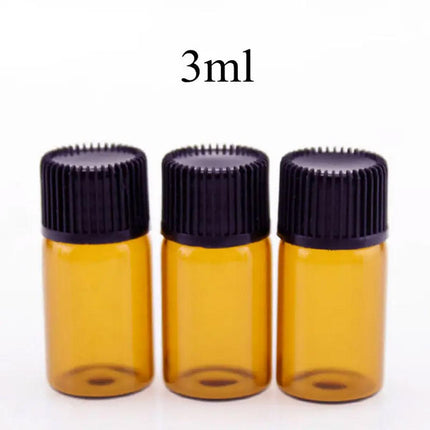 5pcs 2ml-5ml Amber Glass Orifice Reducer Bottles Sample Vial Dram Essential Oils
