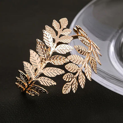 8pcs Gold Leaf Headband Bridal Hair Accessories Elegant Leaf Hair Band Set