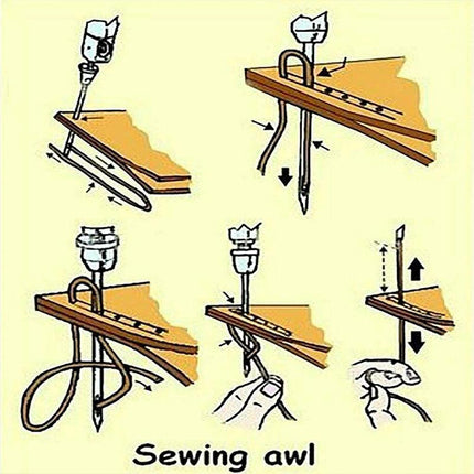 Hand Sewing Awl Kit for Leather Canvas and Heavy Fabric Repairs