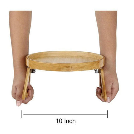 Wooden Sofa Foldable Tray Clip-on Sofa Armrest Tray Coffee Drink Snacks Holder - Aimall