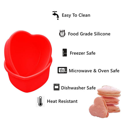 4pcs Simple Love Silicone Cake Moulds Baking Molds for Cupcakes and Desserts
