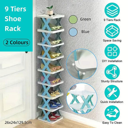 Simple Shoe Rack Home Use Space Saving Clip Storage Organizer Cabinet Stand