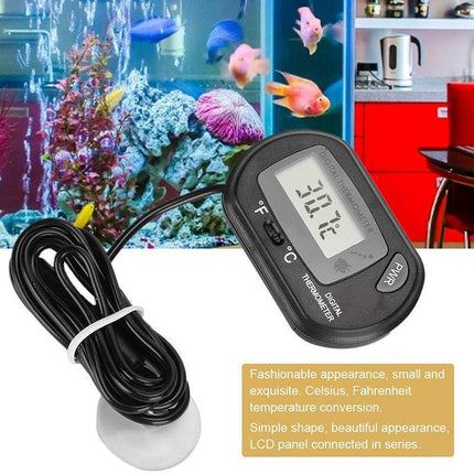 Aquarium Thermometer LCD Digital Aquarium Fish Tank Water Temperature Marine - Aimall