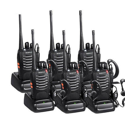2~6X Bf-88E Two Way Radio Walkie Talkie Uhf 400-470Mhz Handheld + Earbuds - Aimall