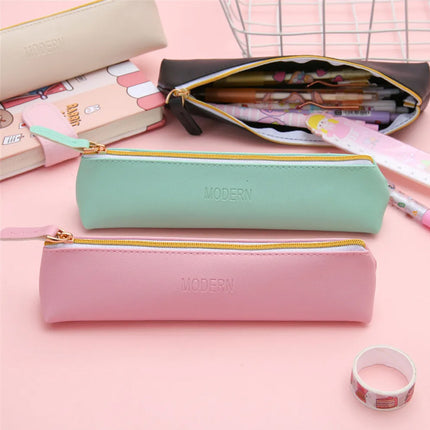 4PCS PU Leather Pen Pencil Case Makeup Cosmetic Bag Portable Storage Pouch AU