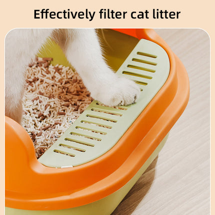 12L Semi Enclosed Large Cat Litter Box with Delivery Shovel Easy Clean Toilet