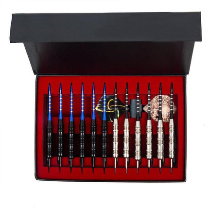 12Pcs 23g Brass Tip Dart Set with Aluminum Barrel and Case - Aimall