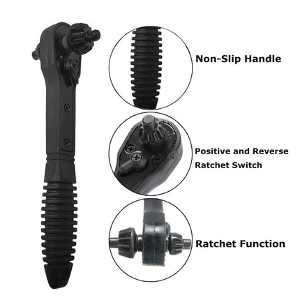 2pcs 2 in 1 Drill Chuck Ratchet Wrench Double Headed Spanner Key Tool Set