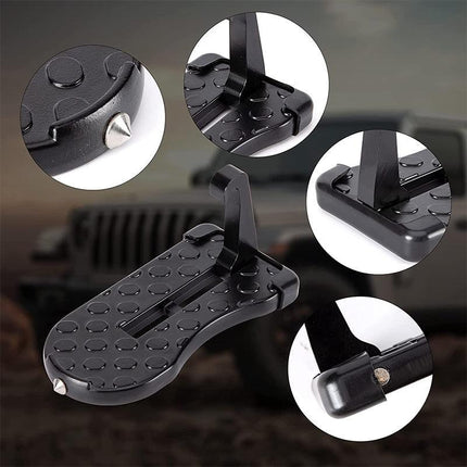 2xVehicle Access Roof Of Car Door Step Doorstep Rooftop Latch Pedal Hook Folding - Aimall