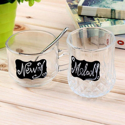 40 Jar Labels Stickers Black Labels Chalk Pen Kitchen Pantry Spice Herb AU Stock - Aimall