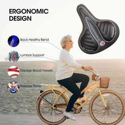 Wide Big Bum Bike Bicycle Gel Cruiser Comfort Saddle Seat Sporty Soft Cushion Au
