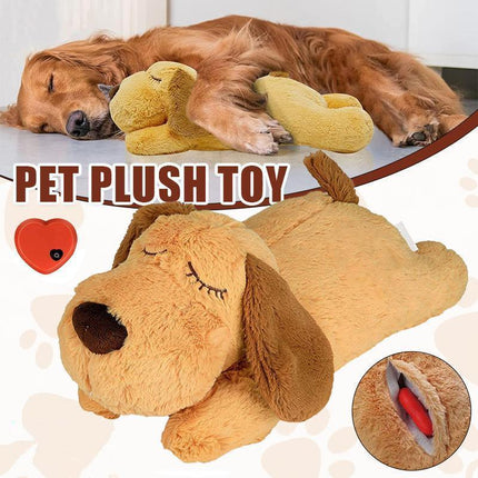 Pet Puppy Cat Soft Plush Toy Heartbeat Sleeping Buddy Dog Behavioral Anxiety Aid - Aimall