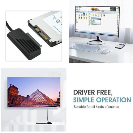 45cm USB 3.0 to SATA 22Pin 2.5Inch Hard Disk Driver SSD Adapter Data Power Cable - Aimall