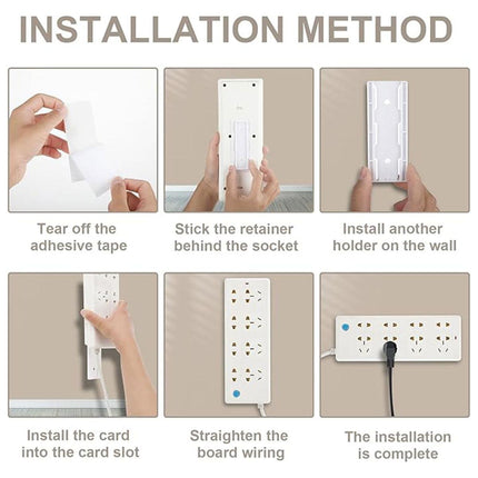 4Pcs Magic Power Strip Plug Holder Seamless Punch-Free Socket Sticker Wall Fixer