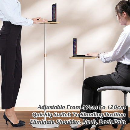 Floor Standing Workbench Height Adjustable for Home Office Laptop Book Storage