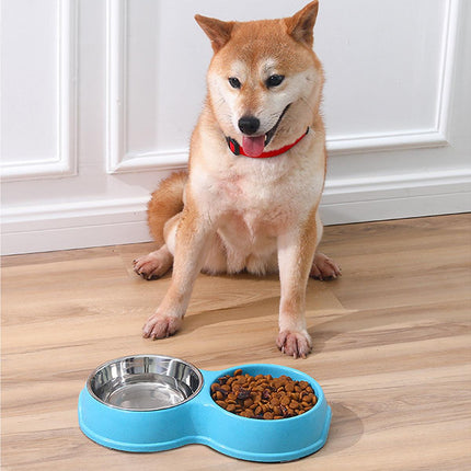 Dog Bowl Anti Choking Slow Feeder Cat Food Dish Double Bowl Pet Feeding Utensils