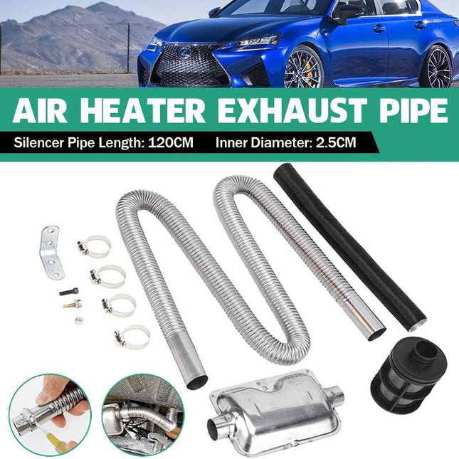 Air Diesel Heater Car Parking Exhaust Pipe Hose + 24Mm Silencer Muffler Filter - Aimall