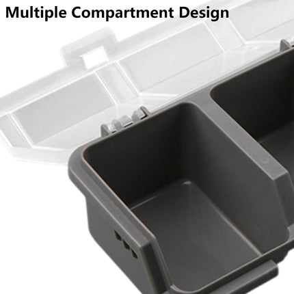 4-Grid Parts Storage Box Plastic Electronic Hardware Accessory Case with Lid ﻿