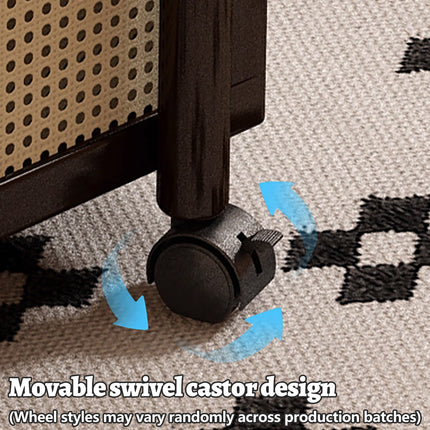Movable Coffee Table with Wheels Side Table with Storage Shelf for Living Room