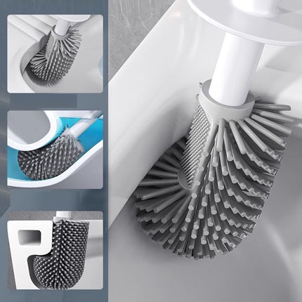 Silicone Toilet Brush Bathroom Cleaning Tool Household Toilet Brush Holder Set